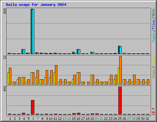 Daily usage for January 2024