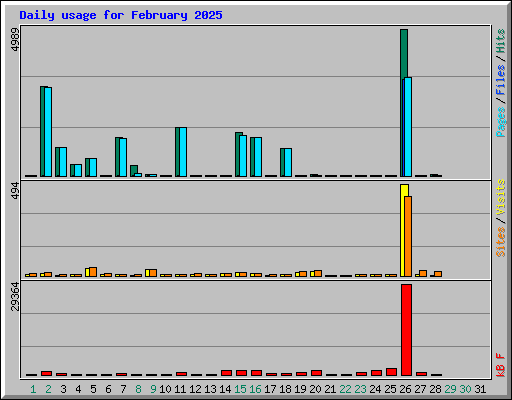 Daily usage for February 2025