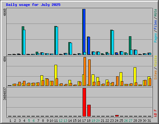 Daily usage for July 2025