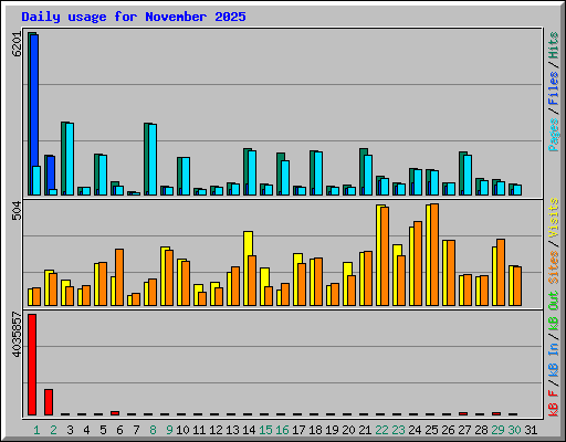 Daily usage for November 2025