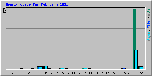 Hourly usage for February 2021