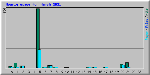 Hourly usage for March 2021