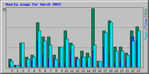 Hourly usage for March 2023