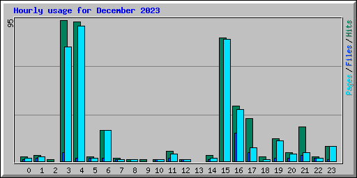 Hourly usage for December 2023