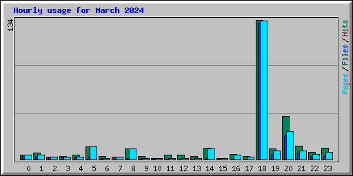 Hourly usage for March 2024