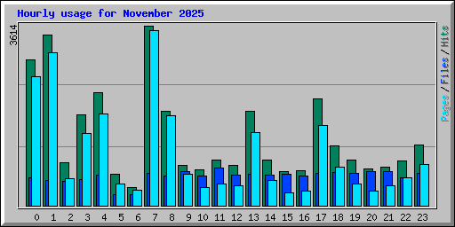 Hourly usage for November 2025