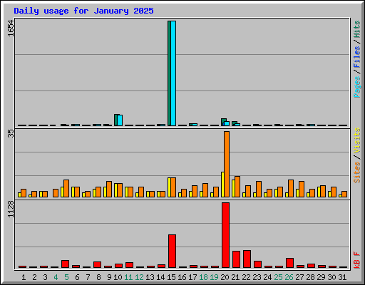 Daily usage for January 2025