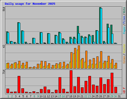 Daily usage for November 2025