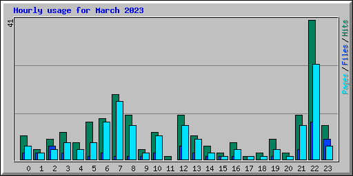 Hourly usage for March 2023