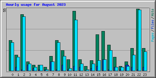 Hourly usage for August 2023