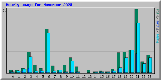 Hourly usage for November 2023