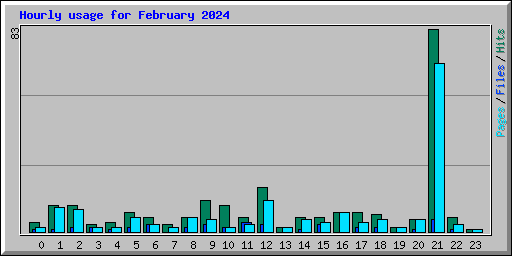 Hourly usage for February 2024