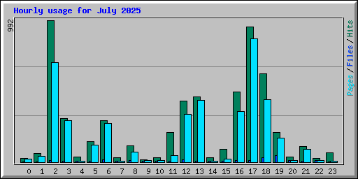 Hourly usage for July 2025