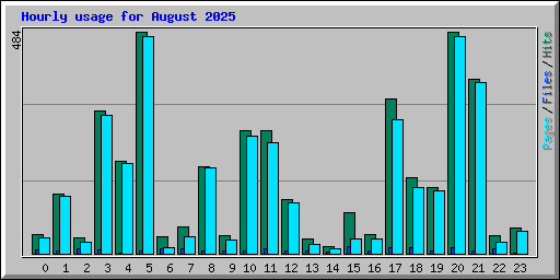 Hourly usage for August 2025