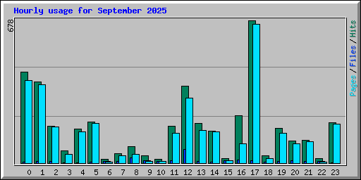 Hourly usage for September 2025