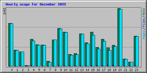 Hourly usage for December 2025