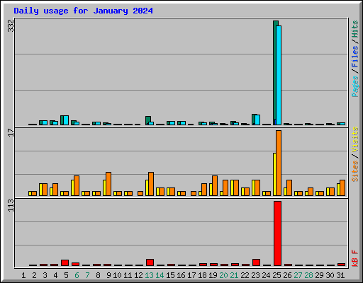 Daily usage for January 2024