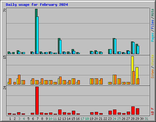 Daily usage for February 2024