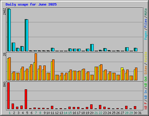 Daily usage for June 2025