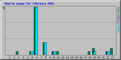 Hourly usage for February 2021