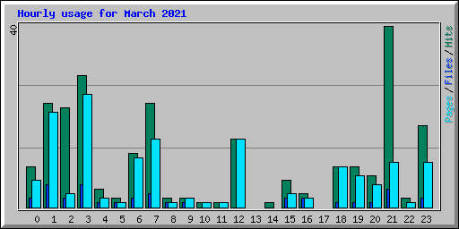 Hourly usage for March 2021