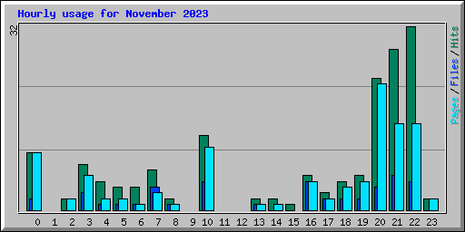 Hourly usage for November 2023