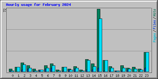 Hourly usage for February 2024