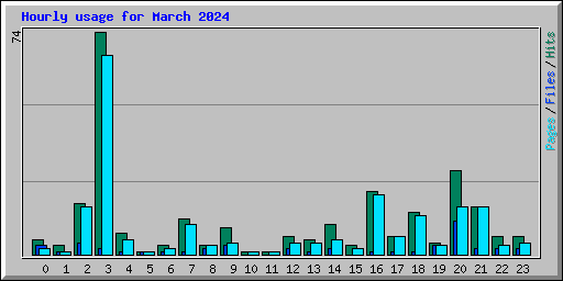 Hourly usage for March 2024