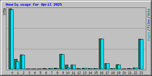 Hourly usage for April 2025