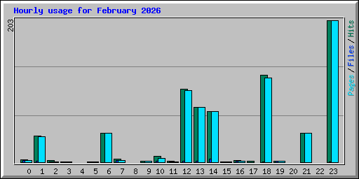 Hourly usage for February 2026