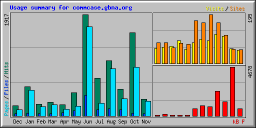 Usage summary for commcase.gbna.org