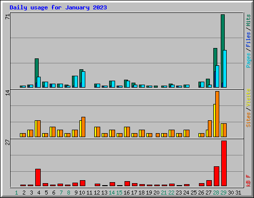 Daily usage for January 2023