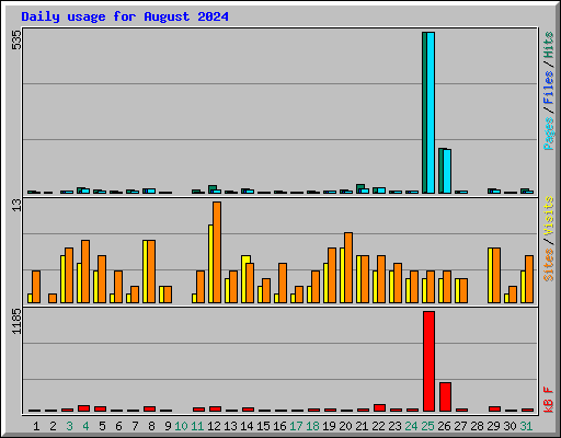 Daily usage for August 2024