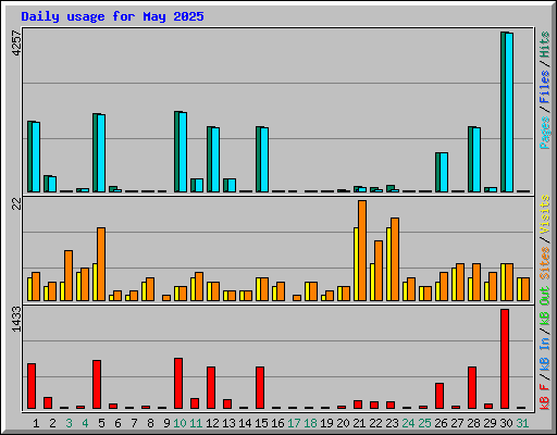 Daily usage for May 2025