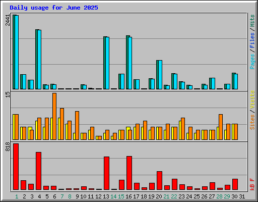 Daily usage for June 2025
