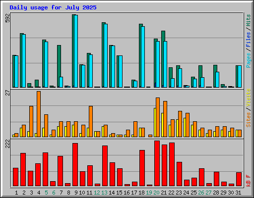 Daily usage for July 2025