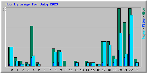 Hourly usage for July 2023