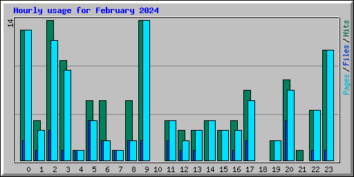 Hourly usage for February 2024