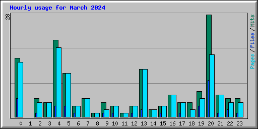 Hourly usage for March 2024