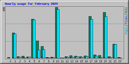 Hourly usage for February 2025