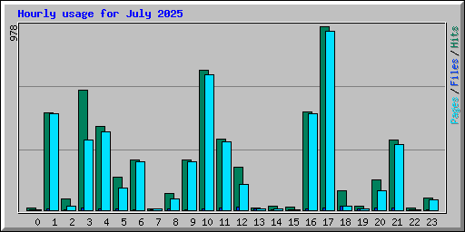 Hourly usage for July 2025