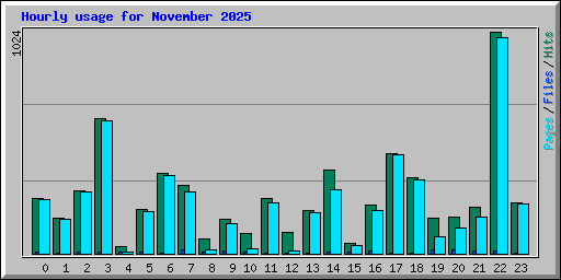 Hourly usage for November 2025
