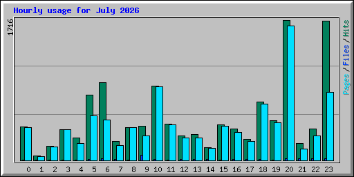 Hourly usage for July 2026