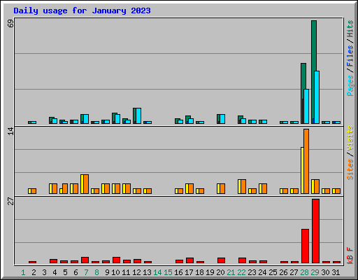 Daily usage for January 2023