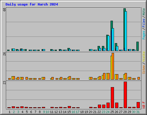 Daily usage for March 2024