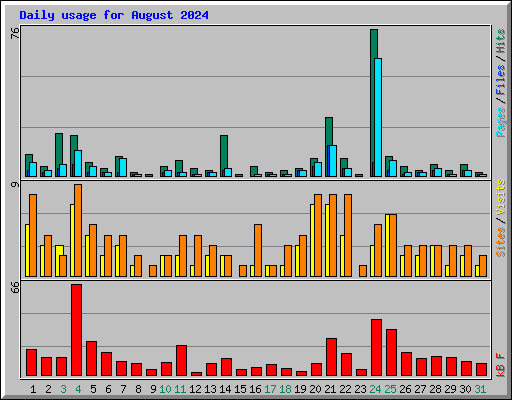 Daily usage for August 2024