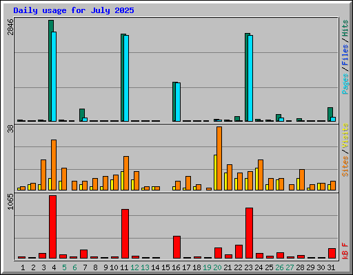 Daily usage for July 2025