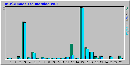 Hourly usage for December 2023