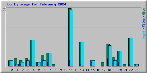 Hourly usage for February 2024