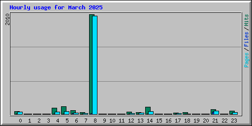 Hourly usage for March 2025